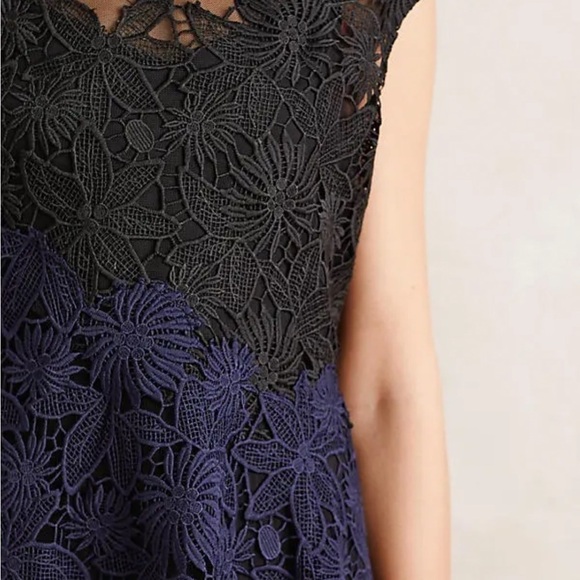 Deletta Garden Guise Mesh and Lace Top Blouse Black & Navy Occasion Top NEW - Picture 3 of 16